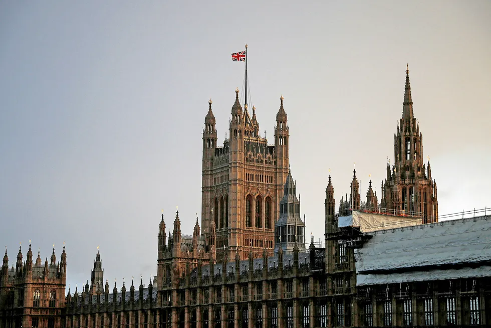 Emissions trading scheme: view of the Houses of Parliament in Westminster, in central London
