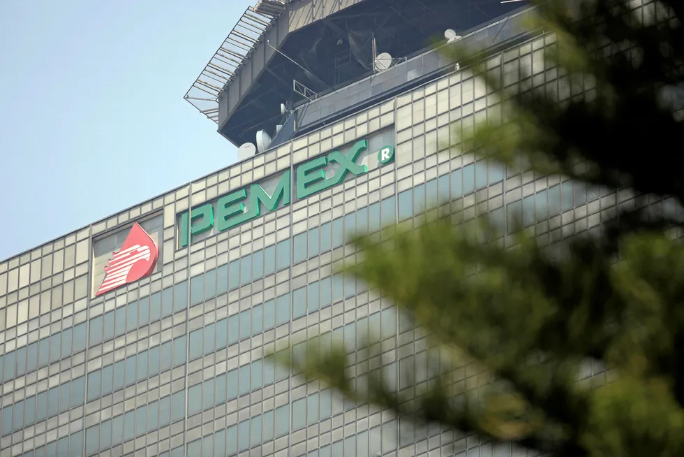 A view of the headquarters of state-owned oil company Pemex in Mexico City, Mexico