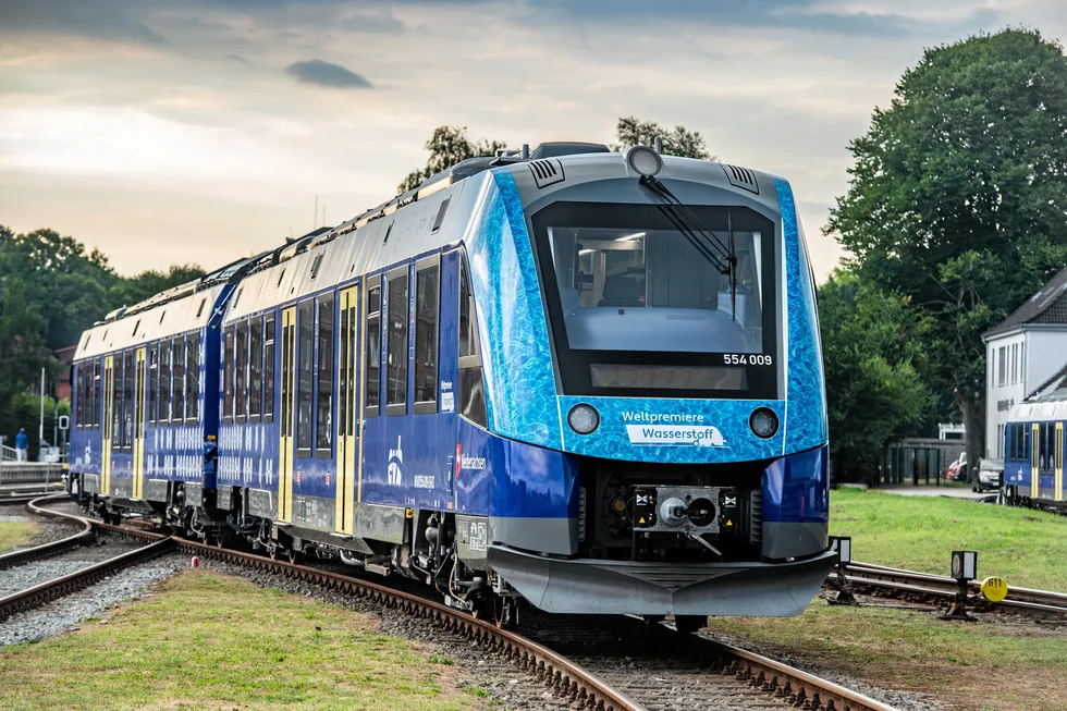 An Alstom Coradia iLint hydrogen train.