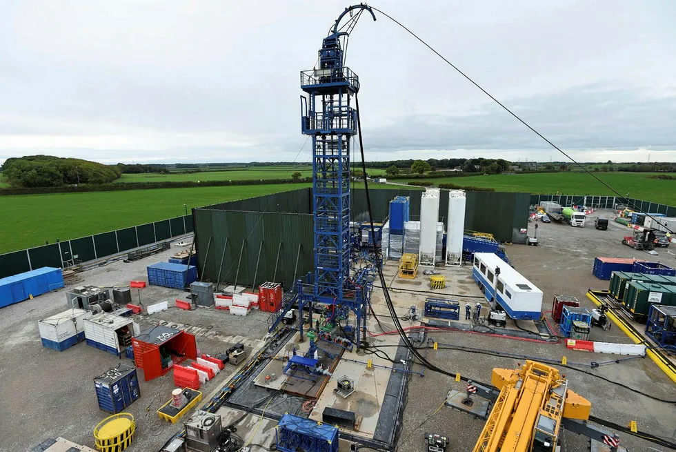 Cuadrilla Resources' Preston New Road drill site in Lancashire, England.
