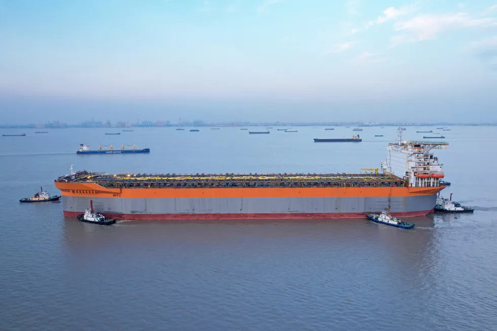 Three up: SWS delivered its third Fast4Ward FPSO hull to SBM in January.