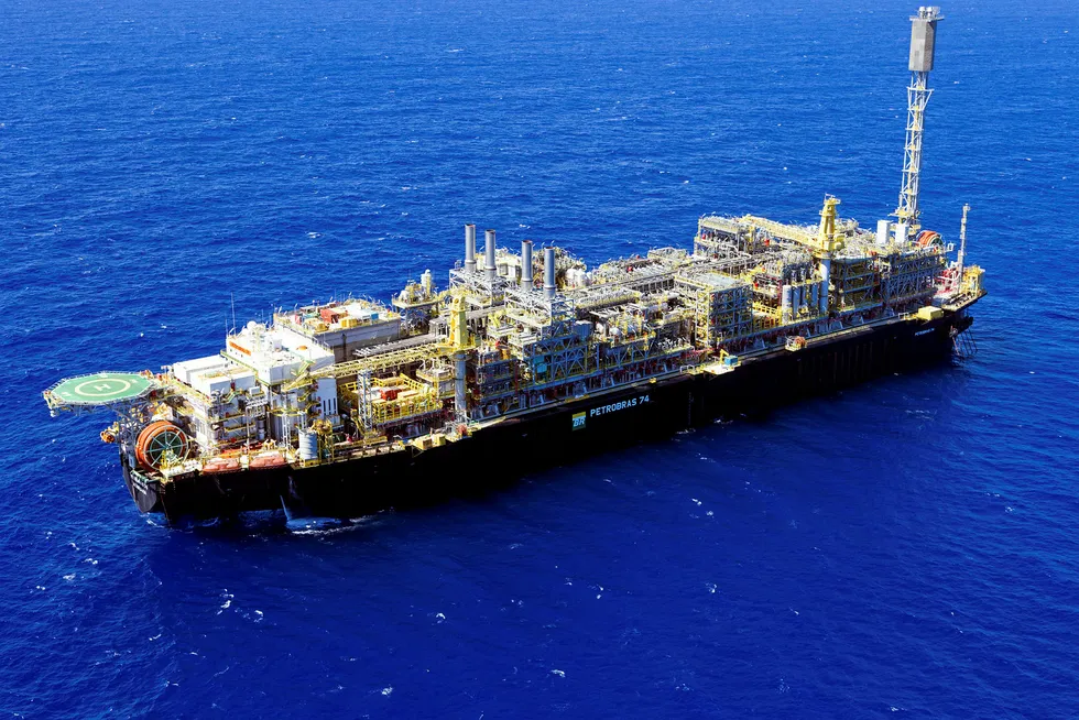 Full capacity: Petrobras' P-74 FPSO at the Buzios field in the Santos basin off Brazil