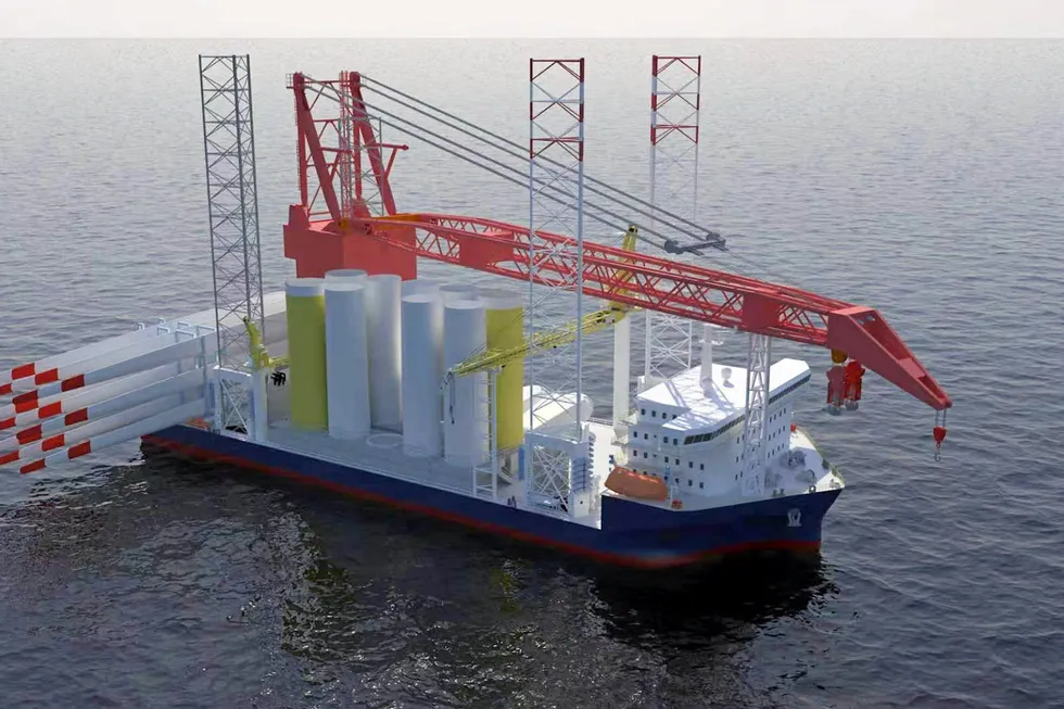 Firm deal: artist's impression of 3060 WTIV-design offshore wind installation vessel
