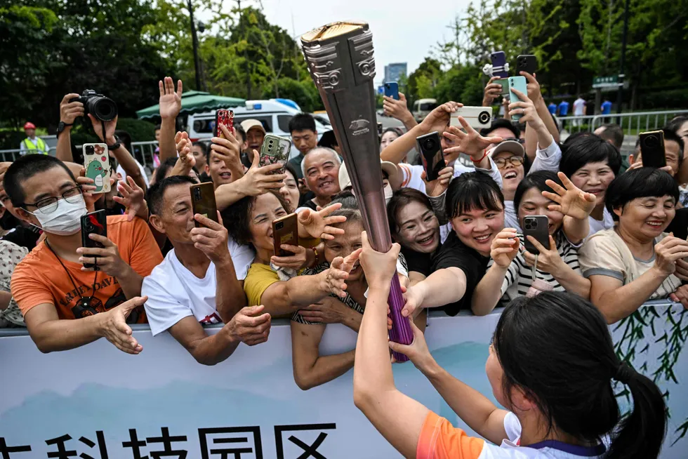 Aktivitetsdata tyder på at bunnen er nådd i den kinesiske økonomien. Her fra Asian Games i Hangzhou, som åpner denne uken.