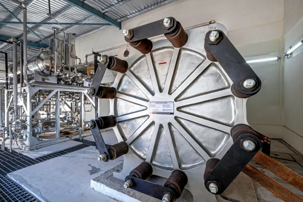 An electrolyser at ACME's pilot green ammonia project in Rajasthan, India.