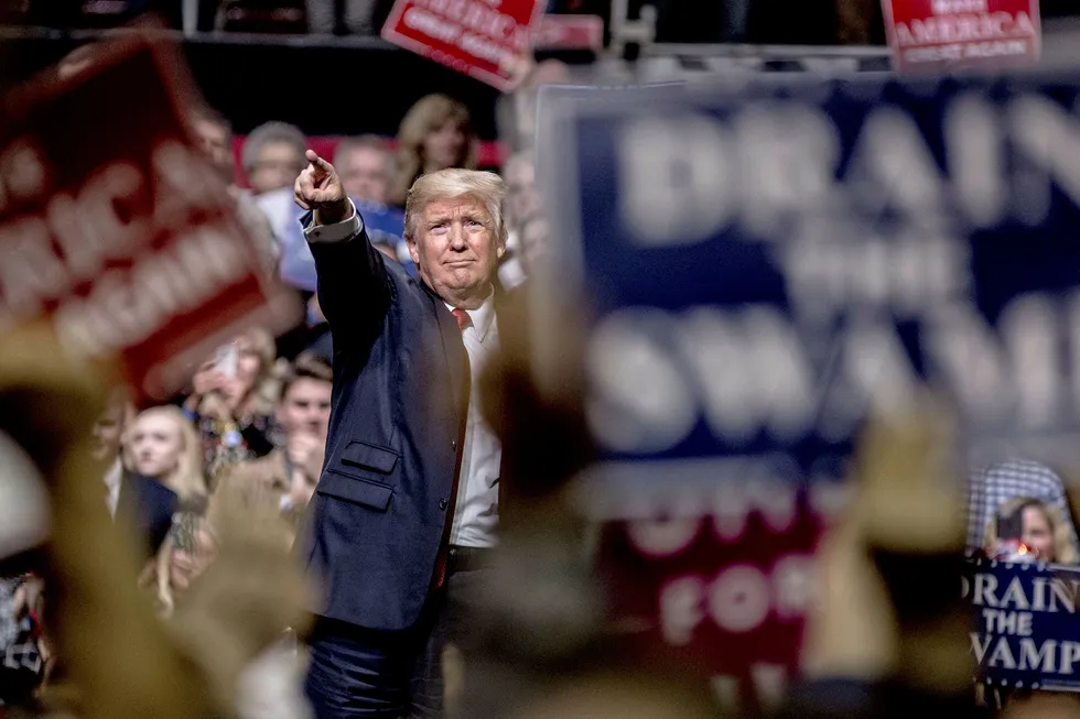 Et sterkt forsvar er et viktig ledd i president Donald Trumps plan for å gjøre «America great again» Foto: Andrea Morales/AFP/NTB Scanpix