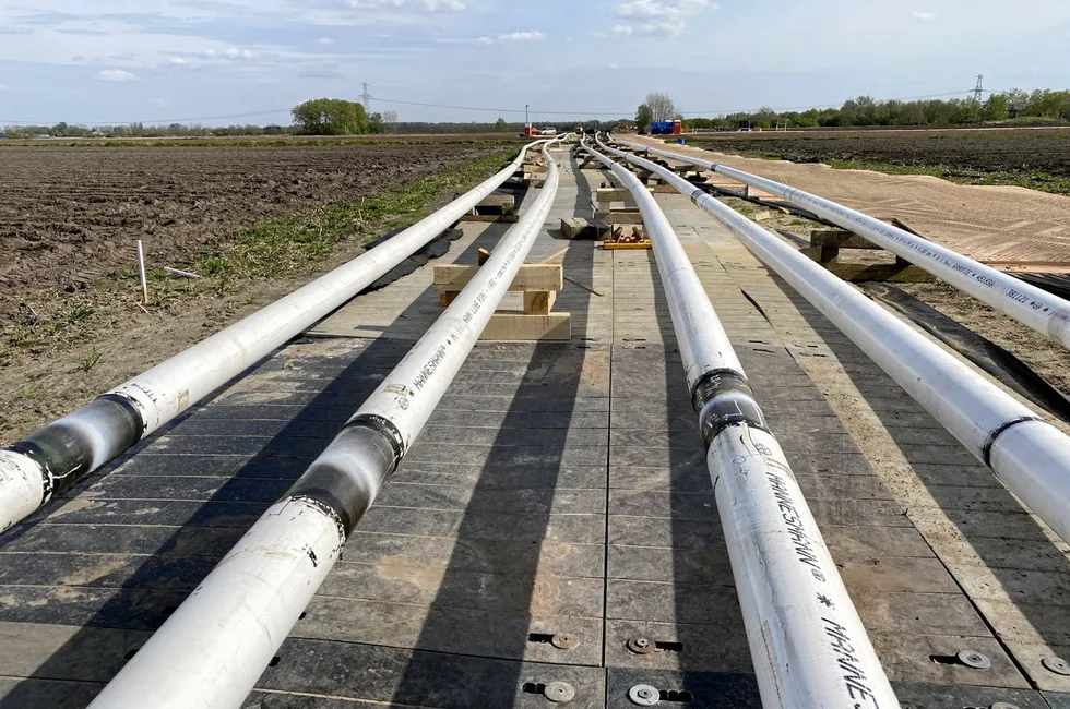Gasunie gas pipeline in Emmen, Netherlands