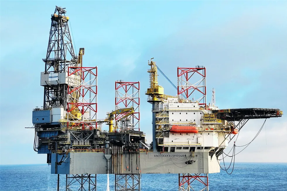 Rig asset: jack-up SinoOcean Auspicious, managed by SinoOcean, is working in the South China Sea for CNOOC Ltd.