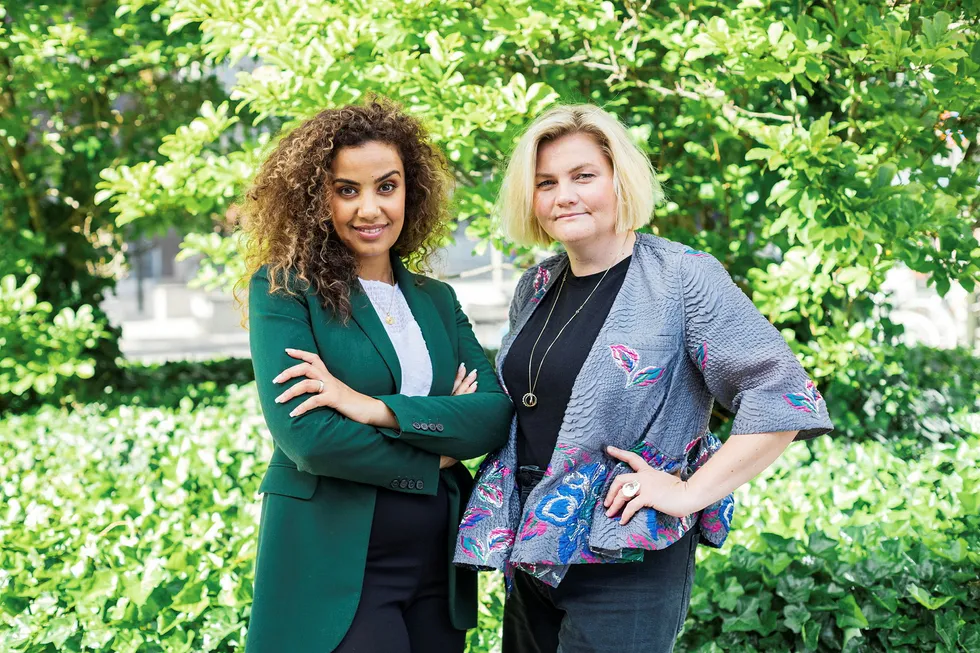 Nora Bavey og Thea Messel (til høyre) lanserte onsdag et nytt venturefond som skal være det første av sitt slag i Europa.