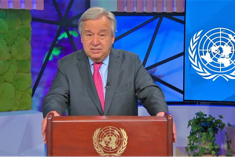 Speaking out: United Nations Secretary General Antonio Guterres.