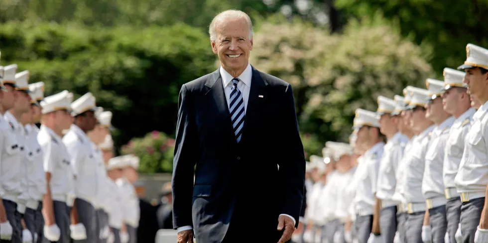 Joe Biden at West Point military academy in New York state.