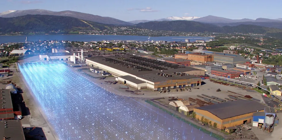 CGI of the future Freyr lithium-ion battery factory being built in northern Norway