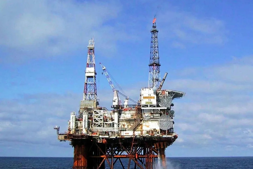 Deterioration: the EnQuest oil platform Thistle Alpha in the UK North Sea