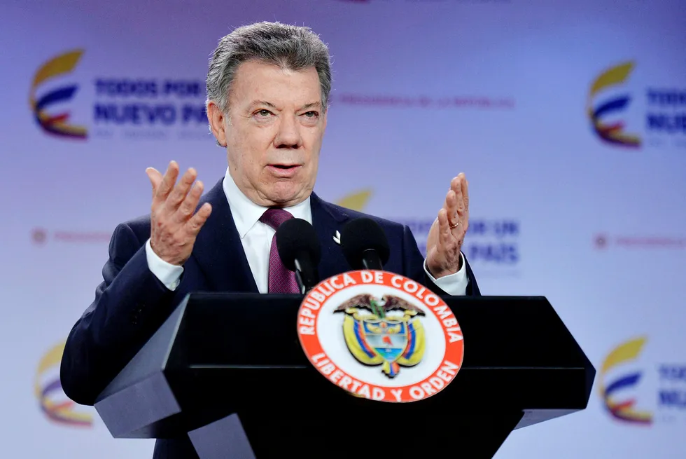 Colombias president, Juan Manuel Santos Foto: CESAR CARRION