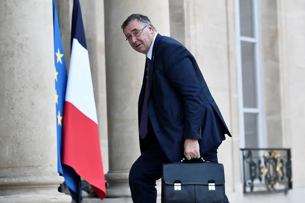Chairman and CEO of TotalEnergies Patrick Pouyanne arrives at the Elysee Palace for a meeting with France's President and representatives of France's 50 largest greenhouse gas emitting industrial sites