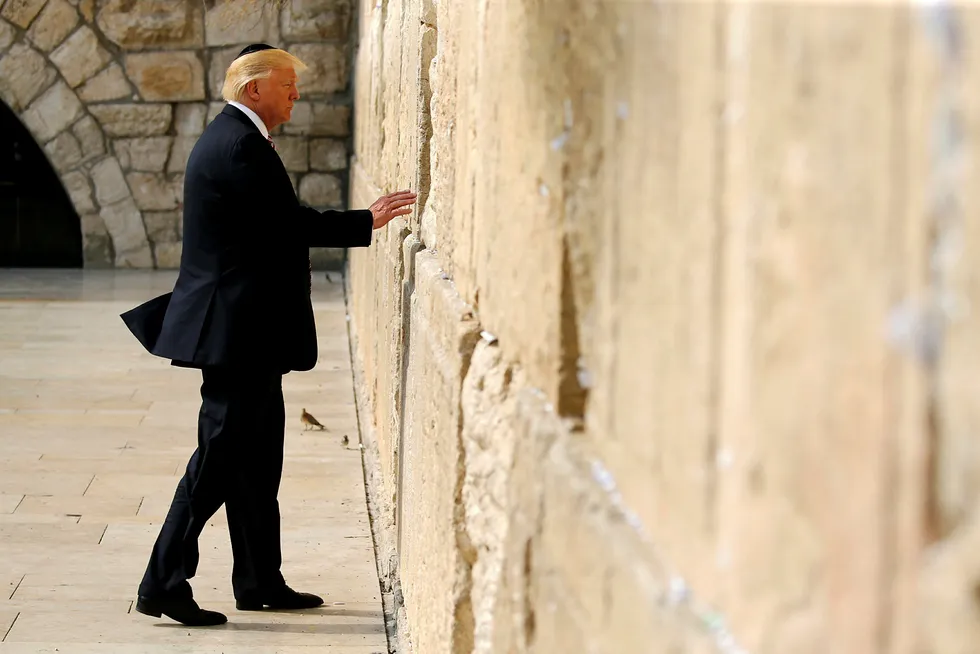 President Donald Trump er på reise i Israel tirsdag. Foto: JONATHAN ERNST