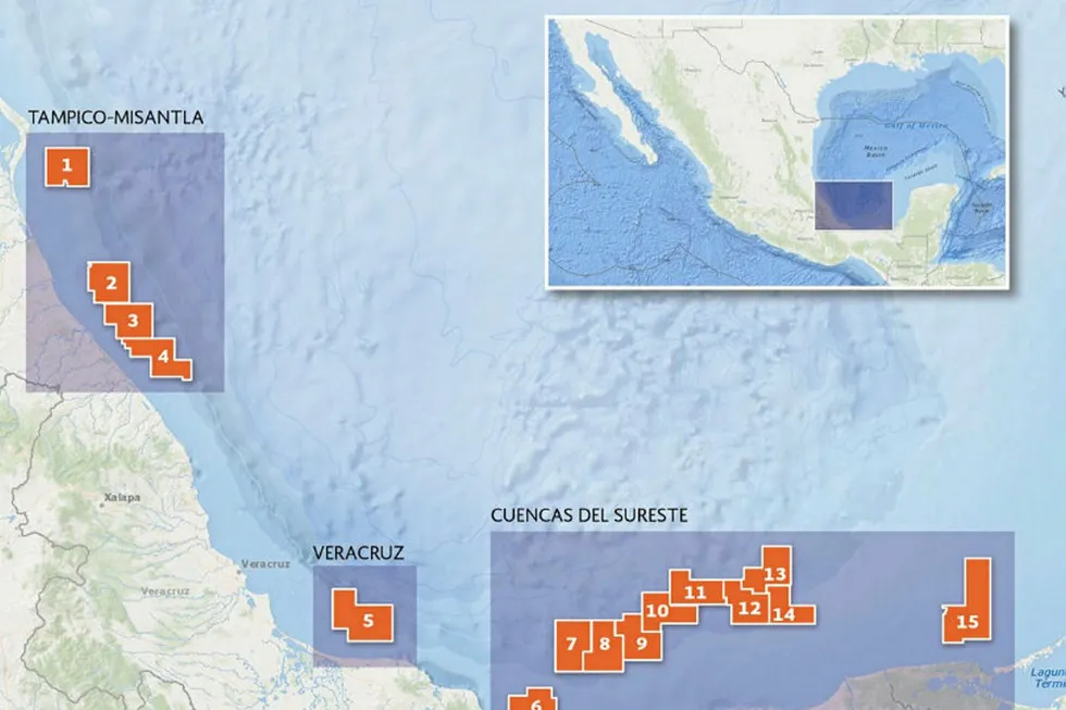 Round 2.1: A total of 15 blocks on offer in Tampico-Misantla, Veracruz and Sureste basins