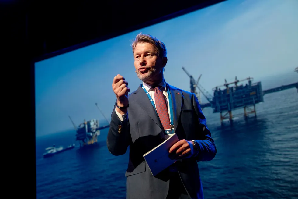 Forventer ny gassrekord: Olje- og energiminister Terje Aasland på Sandefjord-konferansen.