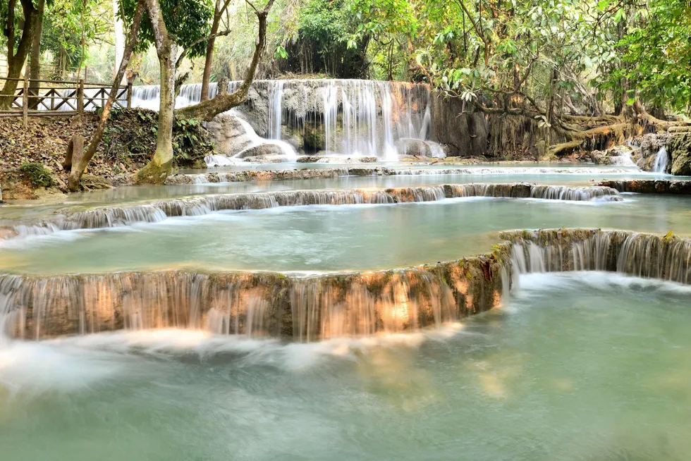 Waterfalls: Kuang Si near Luang Prabang in Laos is popular with tourists