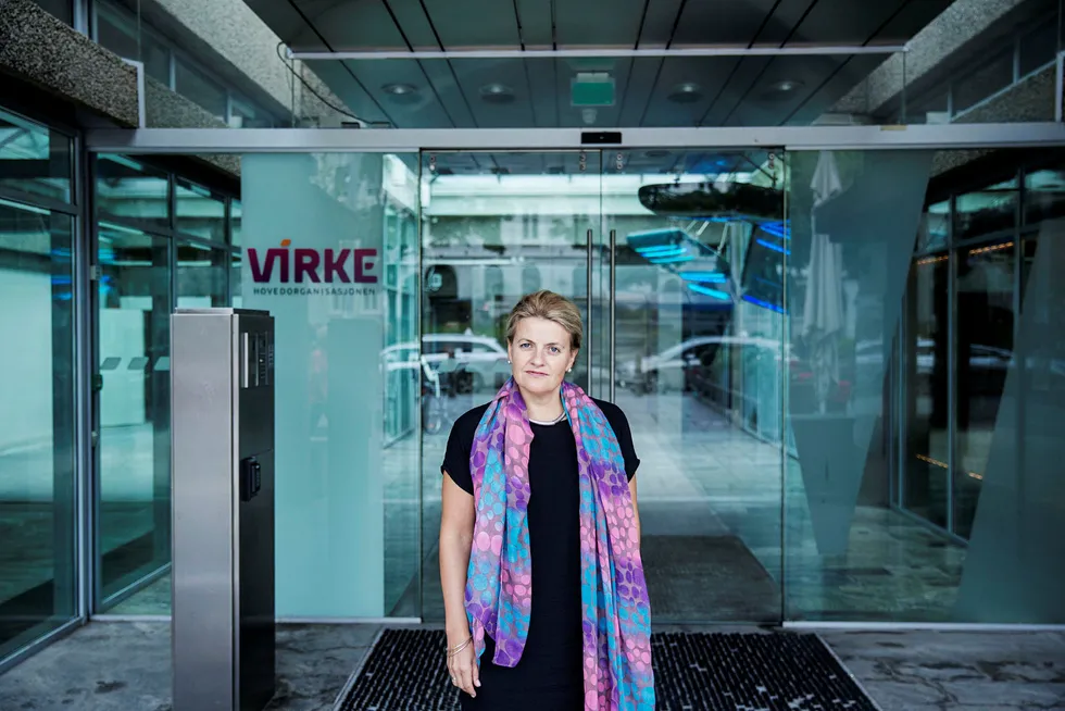 Inger Lise Blyverket, direktør for Forhandlinger og Arbeidslivspolitikk i Virke er kritisk til afp-ordningen. Foto: Fredrik Bjerknes