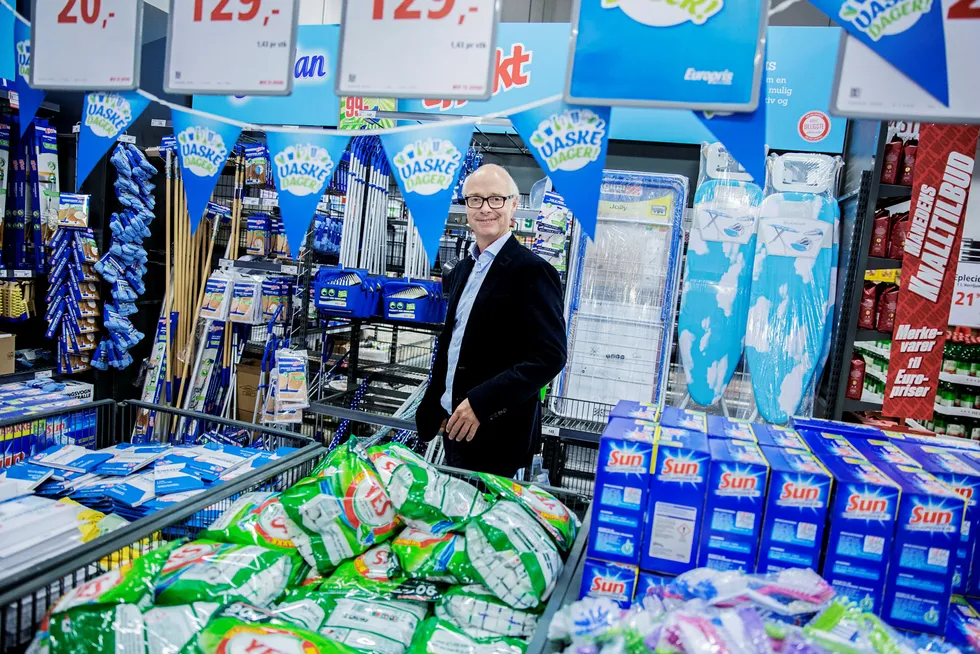 Europris-sjef Pål Wibe og Europris har hatt en børsoppgang på vel fem prosent siden nyttår. Foto: Fredrik Bjerknes