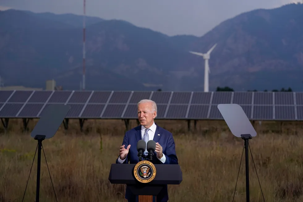 Ambitious targets: US President Joe Biden wants the nation's power sector to be carbon neutral by 2035 ahead of a 2050 target for the broader economy