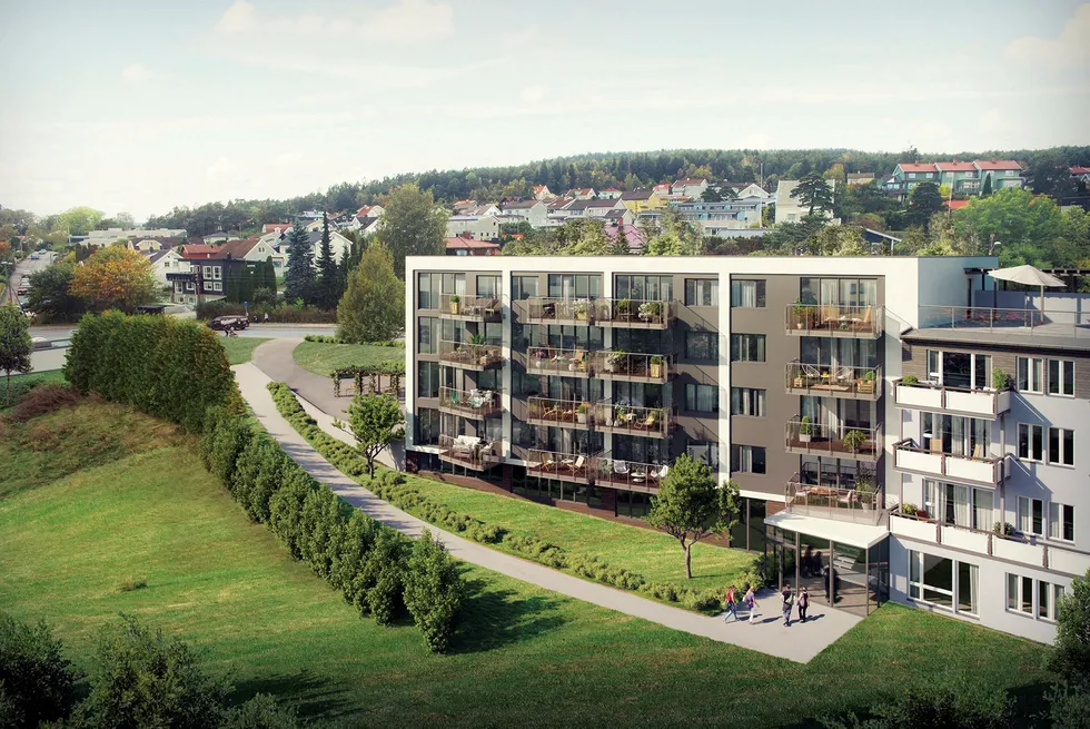 DNB Eiendom Nybygg har solgt 10 av 12 av boligene i dette boligprosjektet på Årvoll senter i Oslo lagt ut i januar.