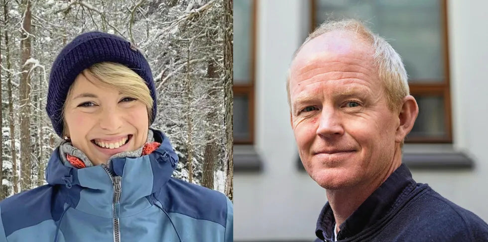 SV-representantene Kari Elisabeth Kaski (til v) og Lars Haltbrekken (til h).