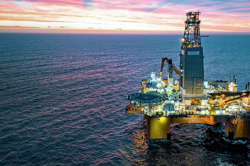 On target: The semi-submersible drilling rig Deepsea Stavanger drilled at the Tott West prospect for Equinor.