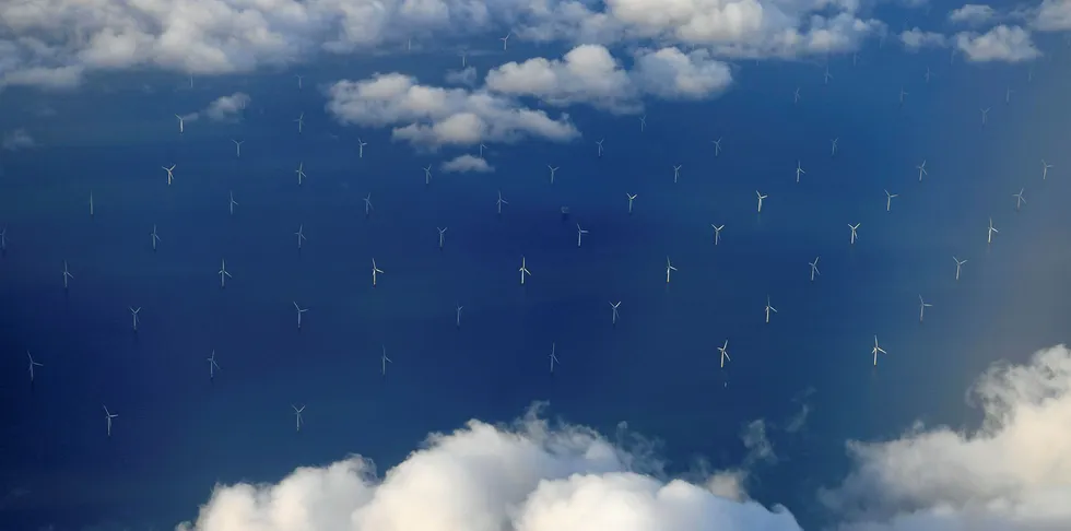 Orsted's Burbo Bank offshore wind farm in the Irish Sea off Britain