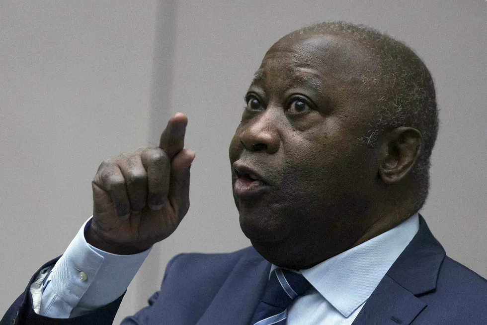 Laurent Gbagbo i rettssalen i Haag forrige måned.