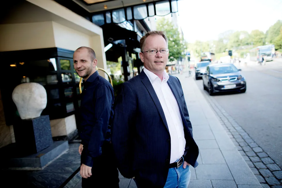 F.v. Robin Reed og Frode Fagerli i Gaming Innovation Group, et selskap de to startet for 5–6 år siden. Foto: Øyvind Elvsborg