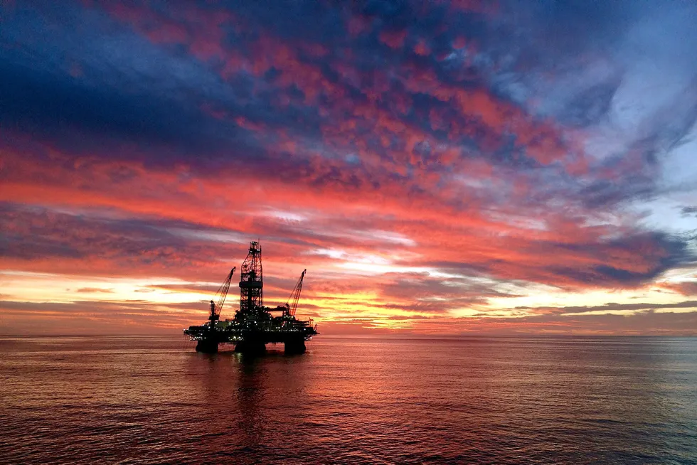 Horizons: the semi-submersible drilling rig MS-1 working offshore Australia.