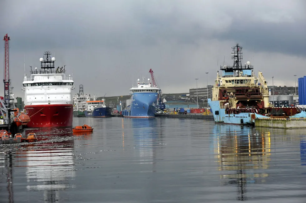 Less challening times: ships in Aberdeen Harbour, the busiest port for the oil industry in the UK
