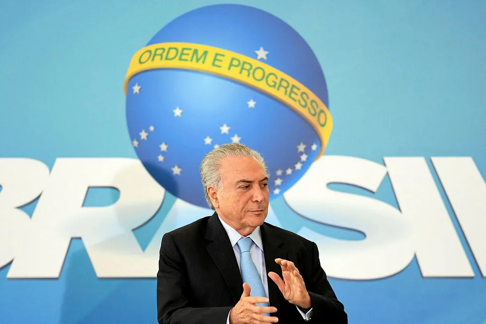 Under fire: Brazil President Michel Temer