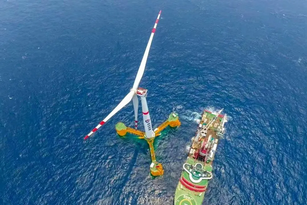 Green drive: CNOOC Ltd commissioned China’s first deep-water South China Sea floating wind farm in May.