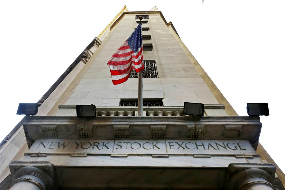 Den ærverdige New York Stock Exchange på Wall Street i New York.