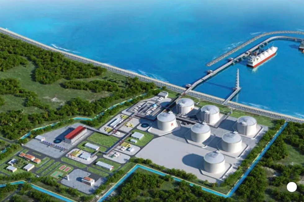 Gas drive: artist's impression an LNG terminal being built at Huaying in Guangdong, China