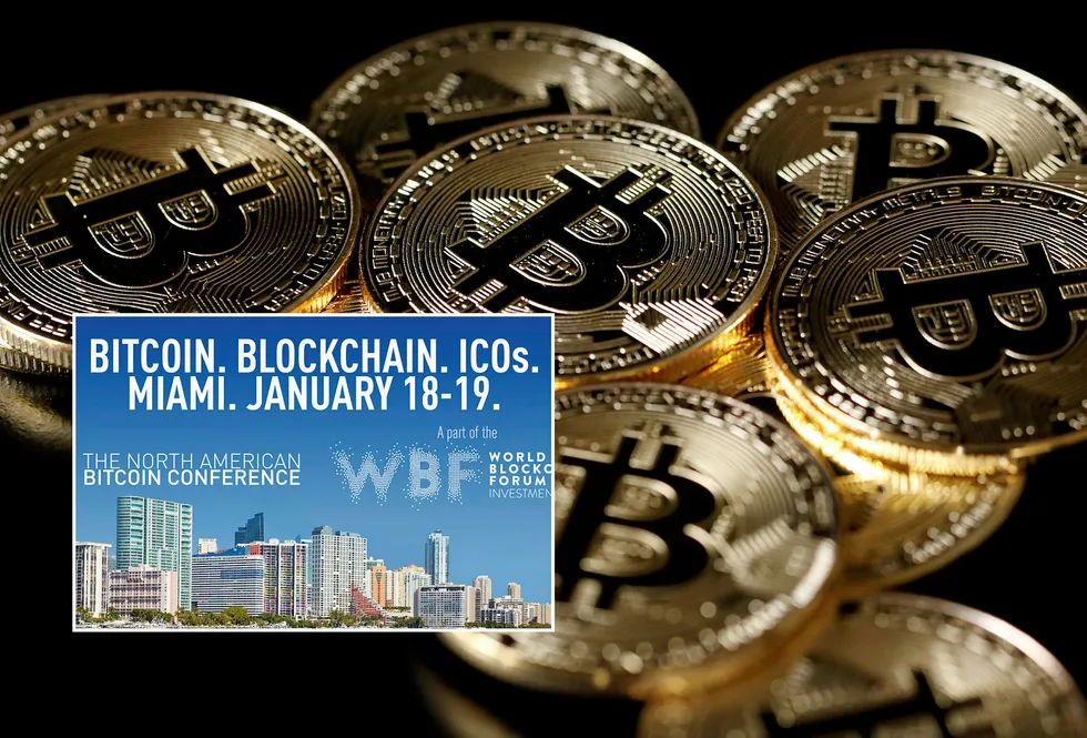 Opphoping av transaksjoner forhindrer en gigantisk bitcoin-konferanse i Miami i å ta betalt i kryptovaluta. Foto: Benoit Tessier/Reuters/NTB scanpix