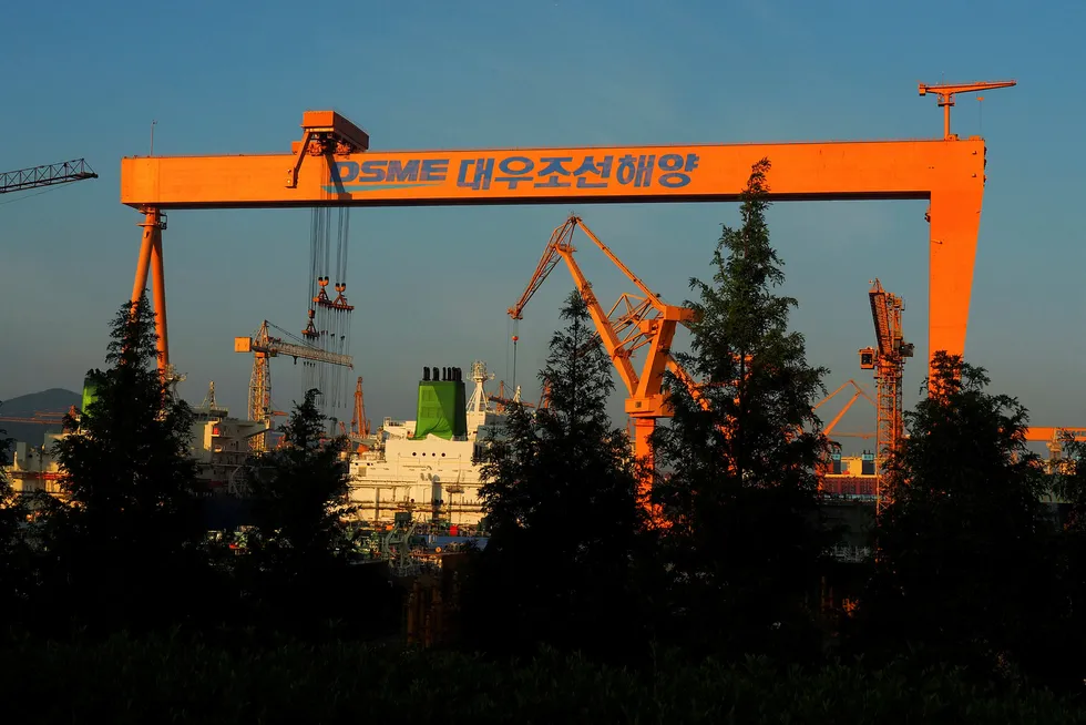 Merger target: Daewoo Shipbuilding & Maritime Engineering's yard on near Geoje Island, South Korea