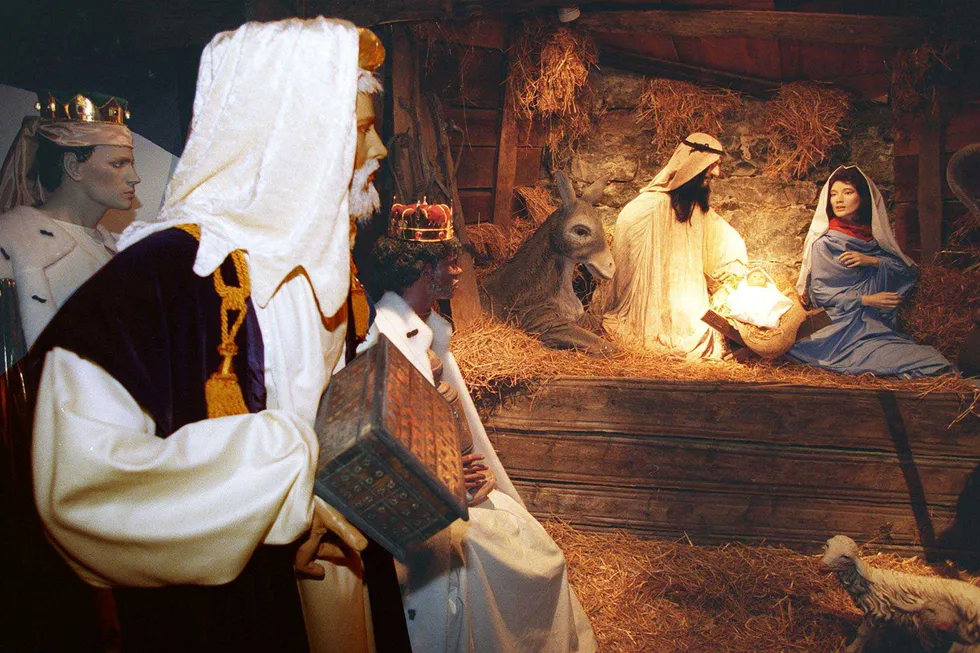 Beretningen om Jesu fødsel er i dag julehistorie for spesielt interessert. Her fra krybbeutstillingen i Lutherstiftelsens bokhandel i Oslo.