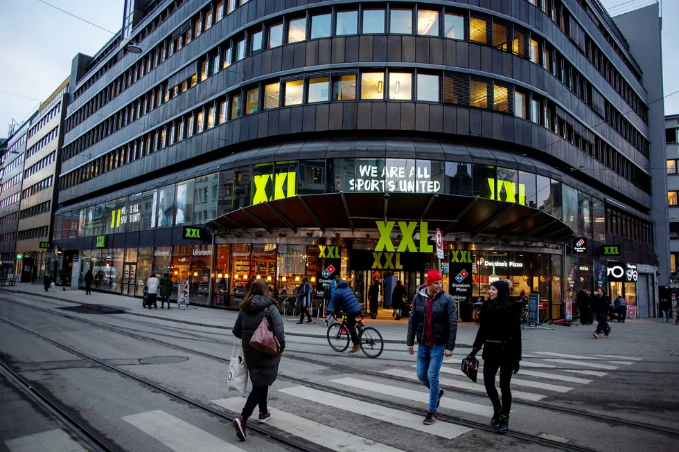 Folketrygdfondet stemte mot XXLs forslag til incentivprogram for ledelsen. På bildet er XXLs butikk i Oslo sentrum.