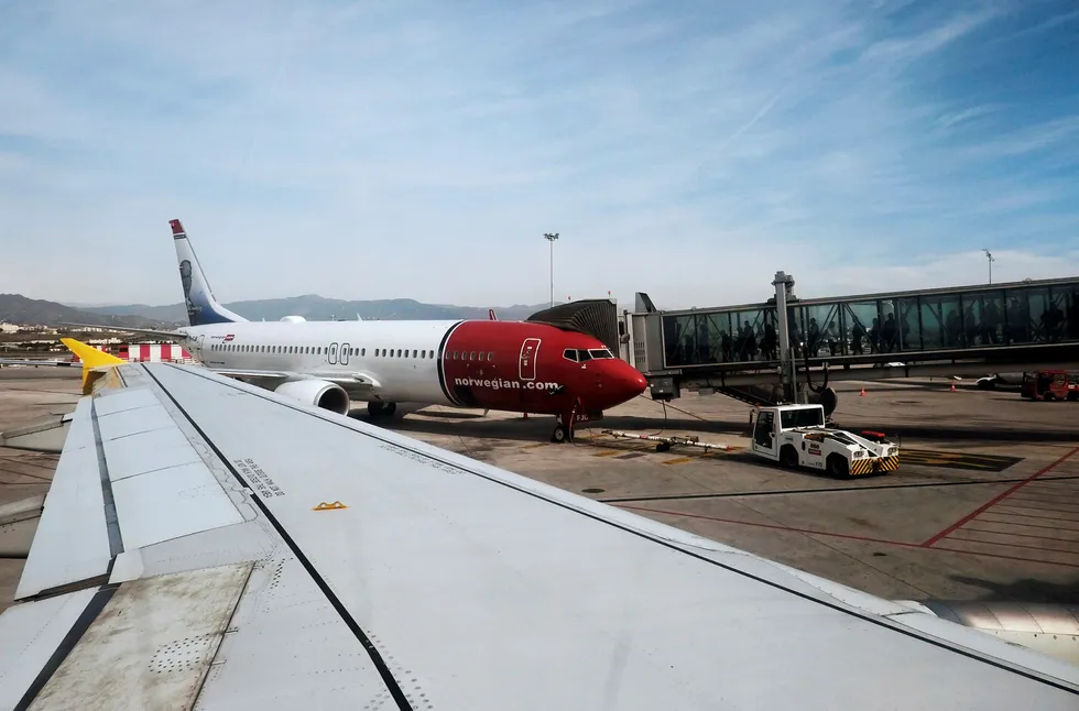 Et Norwegian-fly fikk tekniske problemer etter avgang fra Roma lørdag. Her fra flyplassen i Malaga i Spania.
