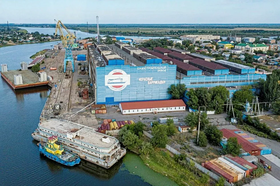 New life: Gazprom's award set to resurrect activity at shipyard Red Barricades near Astrakhan in Russia