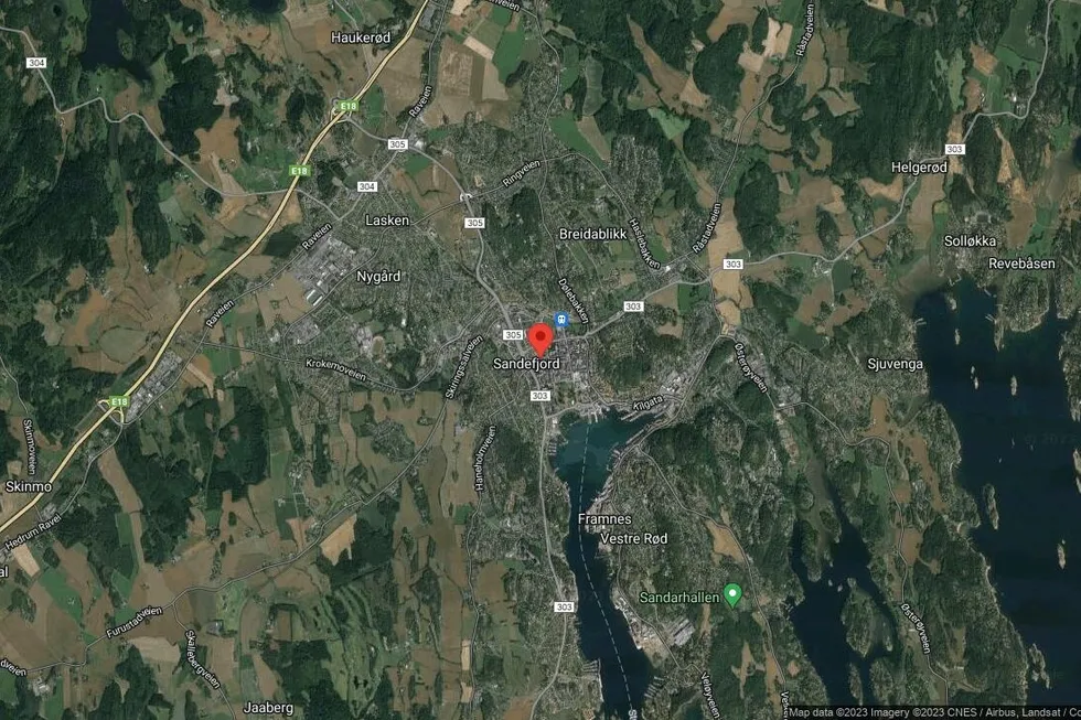 Området rundt Kongens gate 30, Sandefjord, Telemark og Vestfold