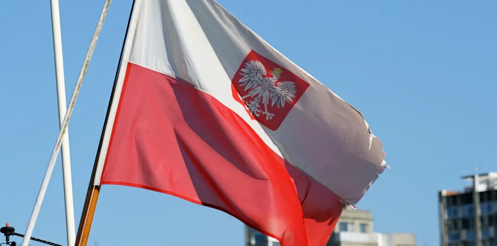 The Polish flag.