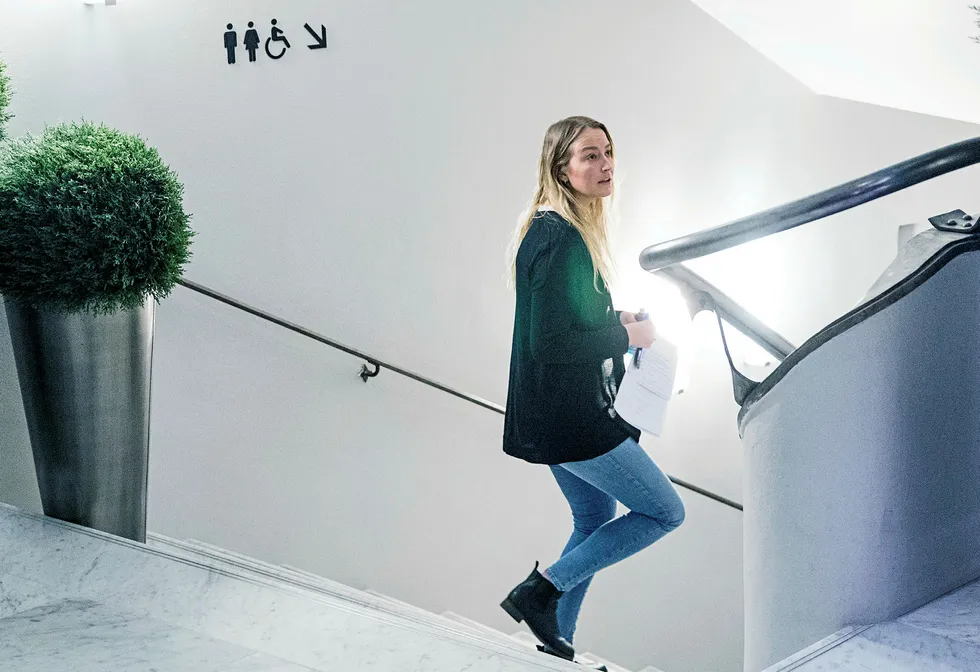 Sandra Bruflot har tatt over som leder for et Unge Høyre som ligger nede med brukket rygg etter at historier om ukultur, alkohol og seksuell trakassering. Foto: Håkon Mosvold Larsen/NTB Scanpix