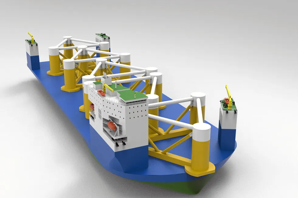 A model of the new-generation semi-submersible vessel.