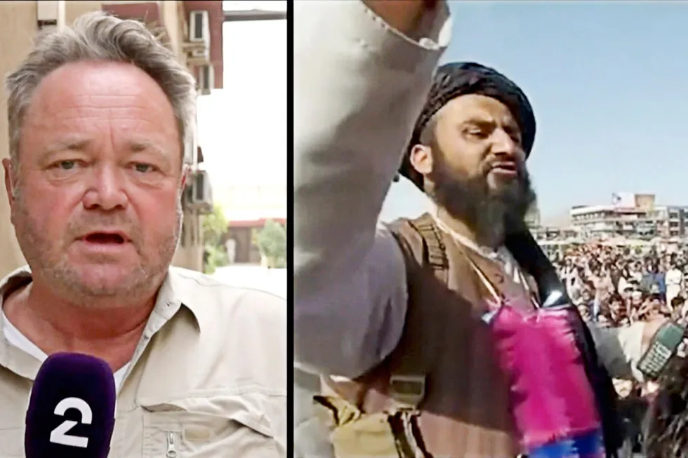 TV 2-reporter Fredrik Græsvik rapporterte fra Kabul dat Taliban inntok byen.