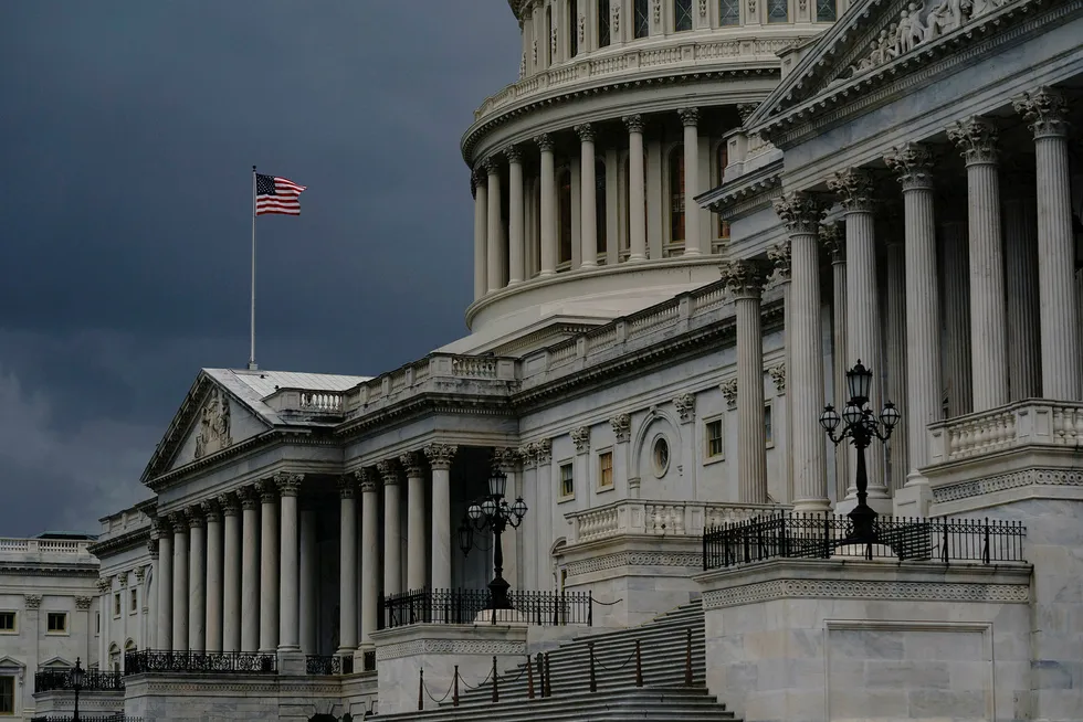 USAs budsjettunderskudd fra oktober, som er starten på budsjettåret, og til og med august er mer enn dobbelt så stort som den forrige rekorden, som ble satt under finanskrisen i 2009. Foto fra Capitol i Washington, D.C.
